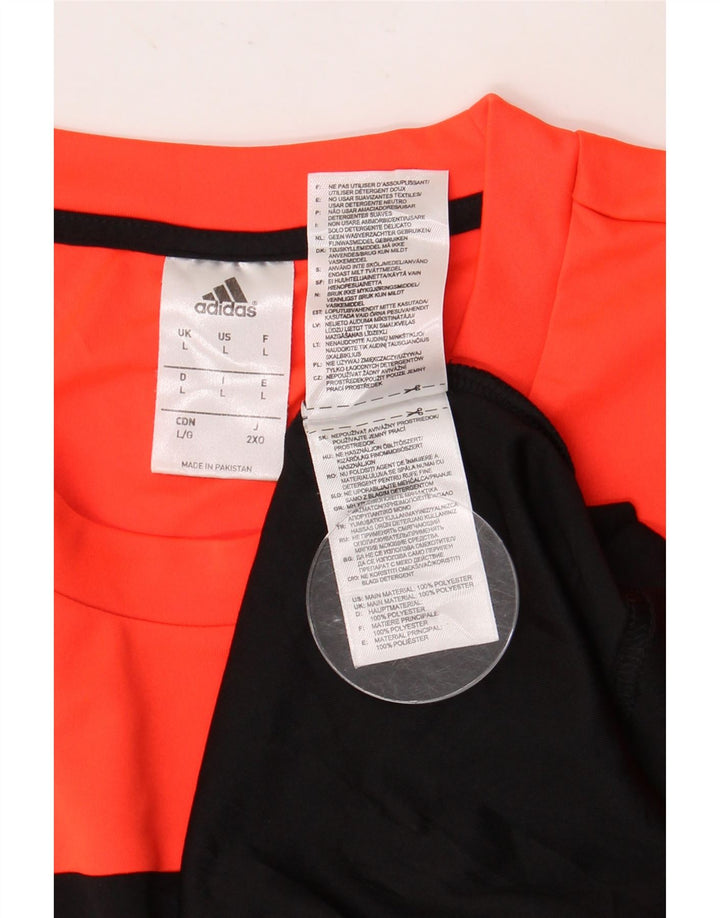 T-shirt grafica da uomo ADIDAS Top grande in poliestere color block nero
