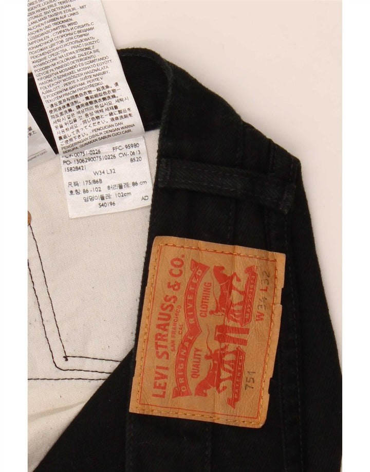Levi's Uomo 751 Jeans dritti W34 L32 Cotone Nero