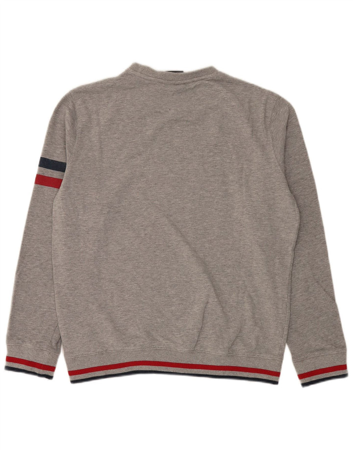 LOTTO Felpa grafica da uomo Maglione grande cotone a righe grigie