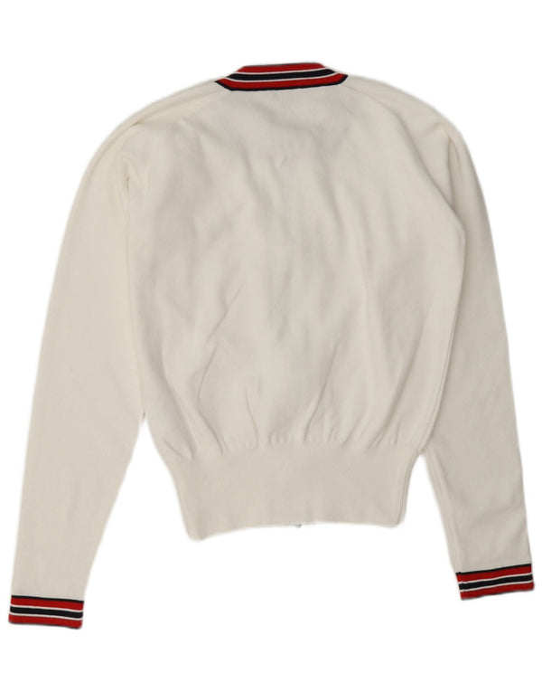 Maglione cardigan con zip intera Chervo da donna IT 46 Large White Colourblock