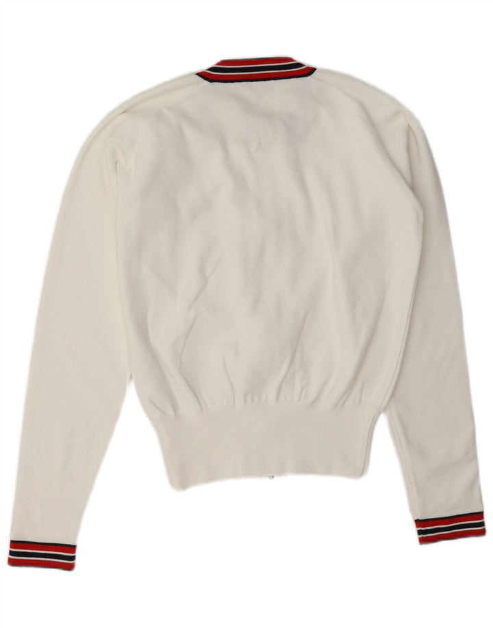 Maglione cardigan con zip intera Chervo da donna IT 46 Large White Colourblock