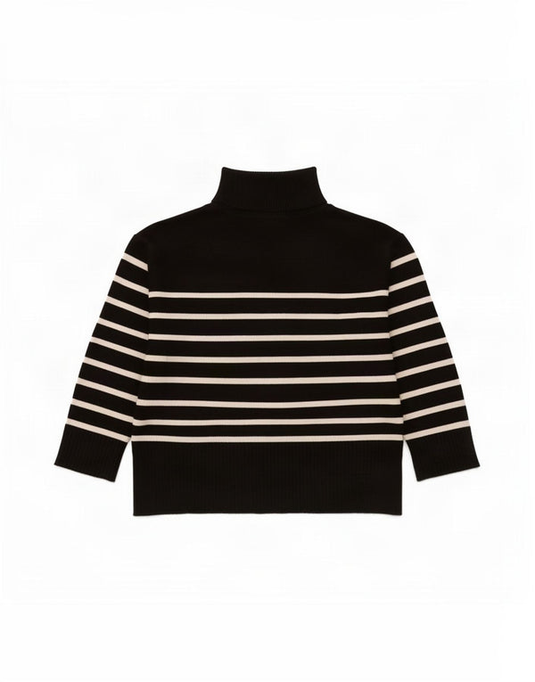 Maglione Zara da donna oversize con collo e zip UK 16 a righe grandi nere
