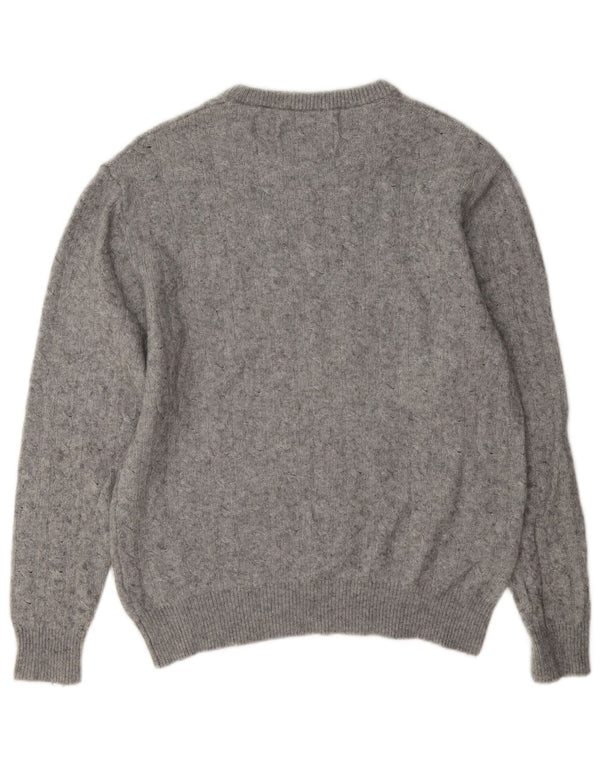 Maglione maglione girocollo da donna Jack Wills UK 14 grande lana grigia