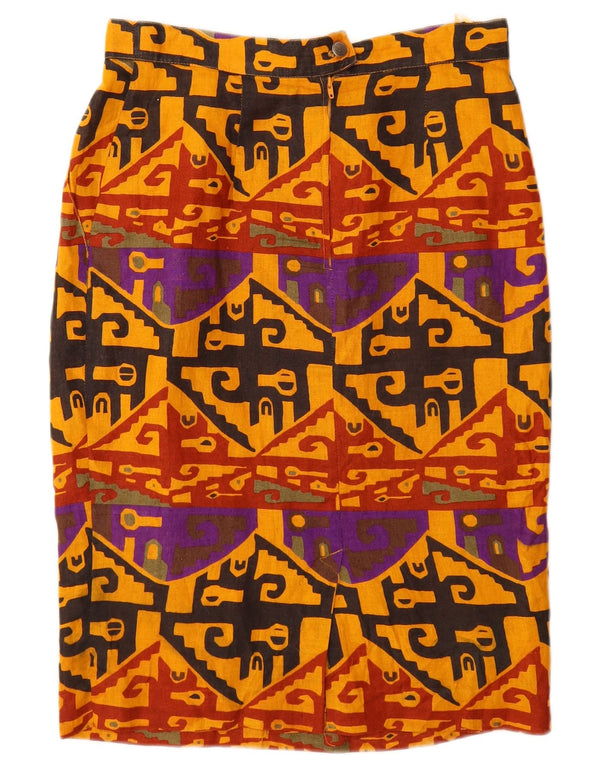 Gonna a tubino da donna Max Mara UK 14 Media W28 Lino geometrico giallo
