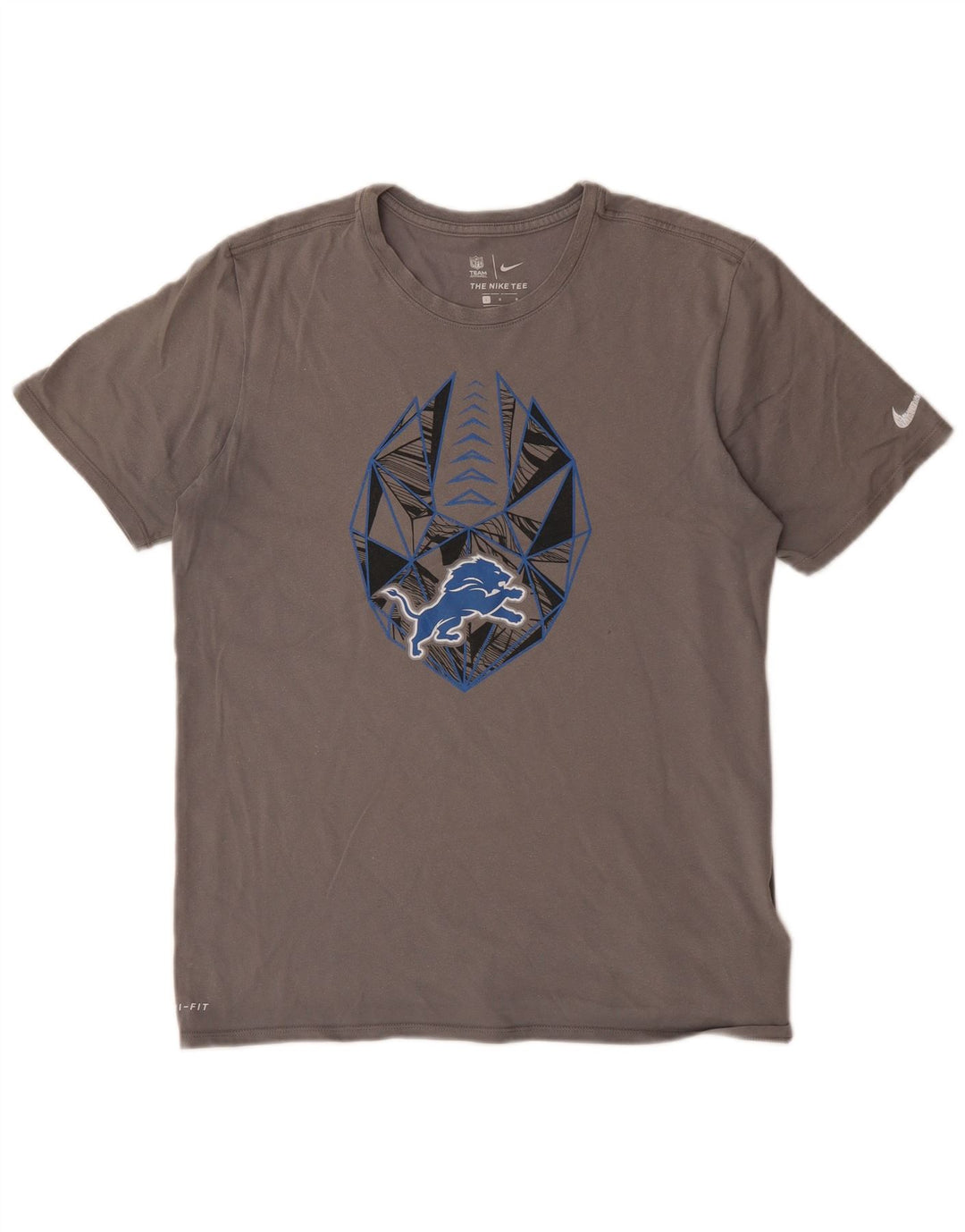 NIKE T-shirt grafica da uomo Detroit Lions Top grande in cotone grigio