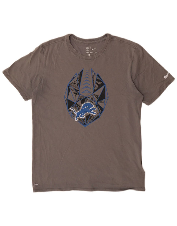 NIKE T-shirt grafica da uomo Detroit Lions Top grande in cotone grigio