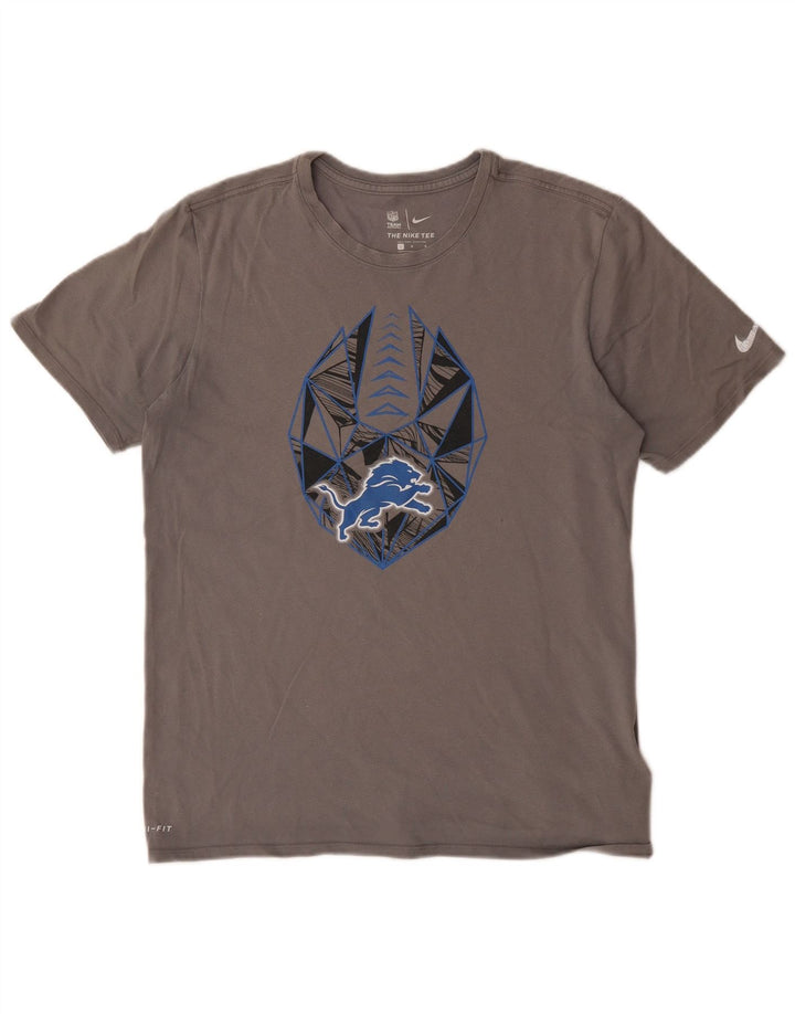 NIKE T-shirt grafica da uomo Detroit Lions Top grande in cotone grigio