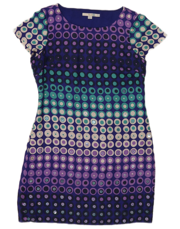 Abito tubino da donna Boden UK 12 Seta geometrica multicolore media moderna
