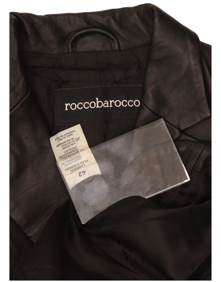 Giacca Blazer a 2 Bottoni da Donna ROCCOBAROCCO IT 42 Media in Pelle Nera