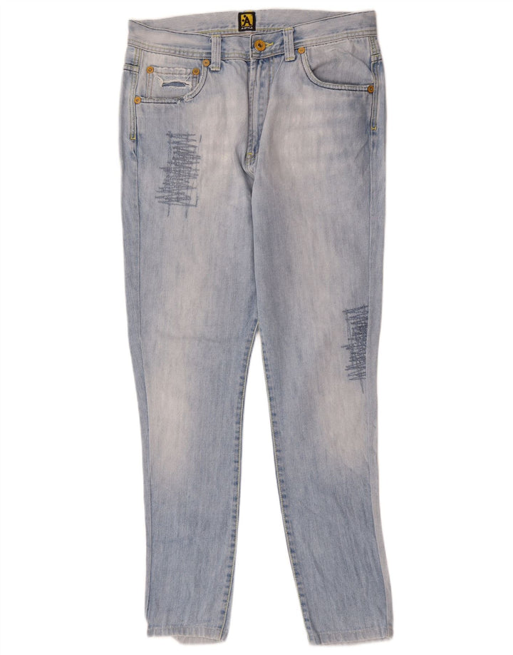 Jeans skinny effetto invecchiato da donna stile A W32 L30 cotone blu