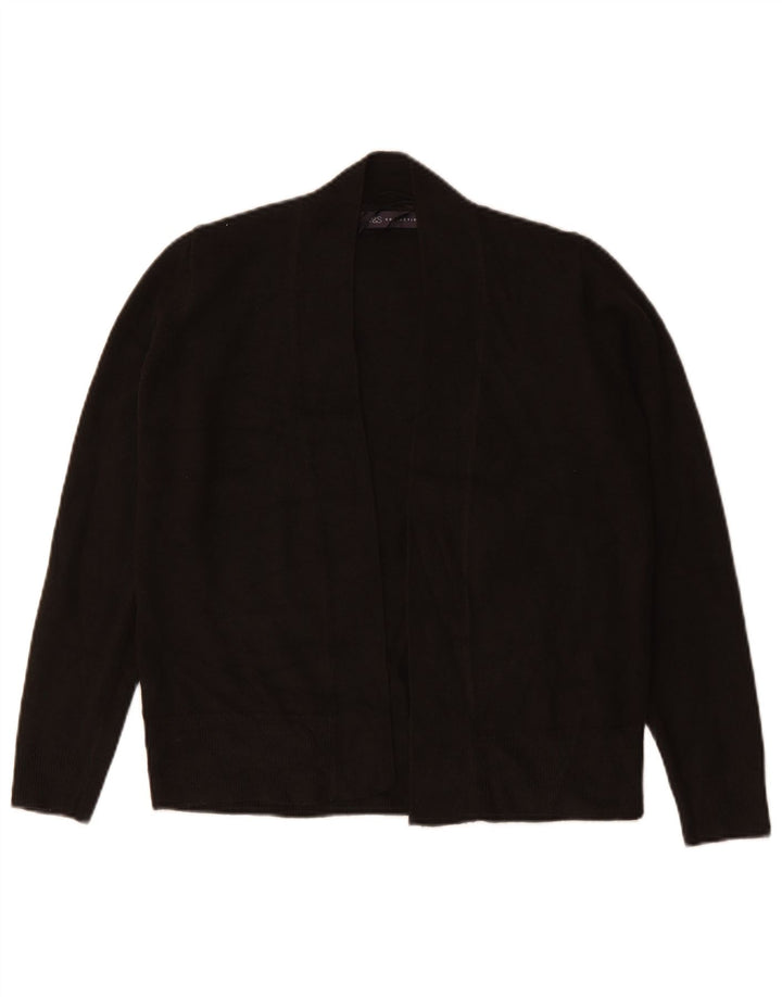 MARKS & SPENCER Maglione cardigan aperto da donna UK 14 Acrilico nero medio