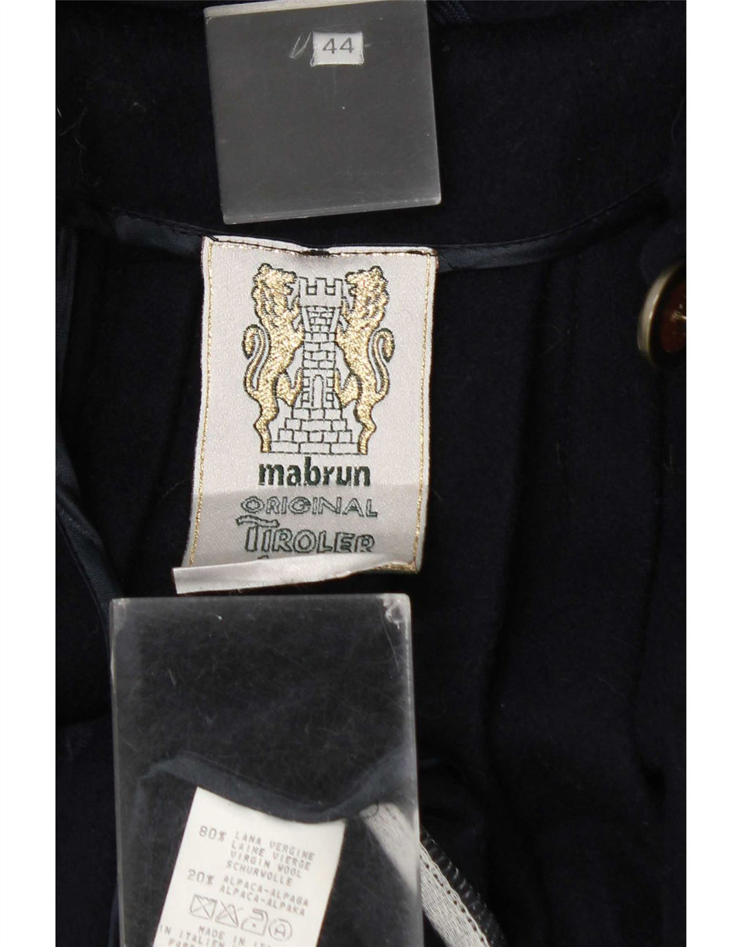 Cappotto oversize con cappuccio da donna Mabrun IT 44 medio in lana blu navy