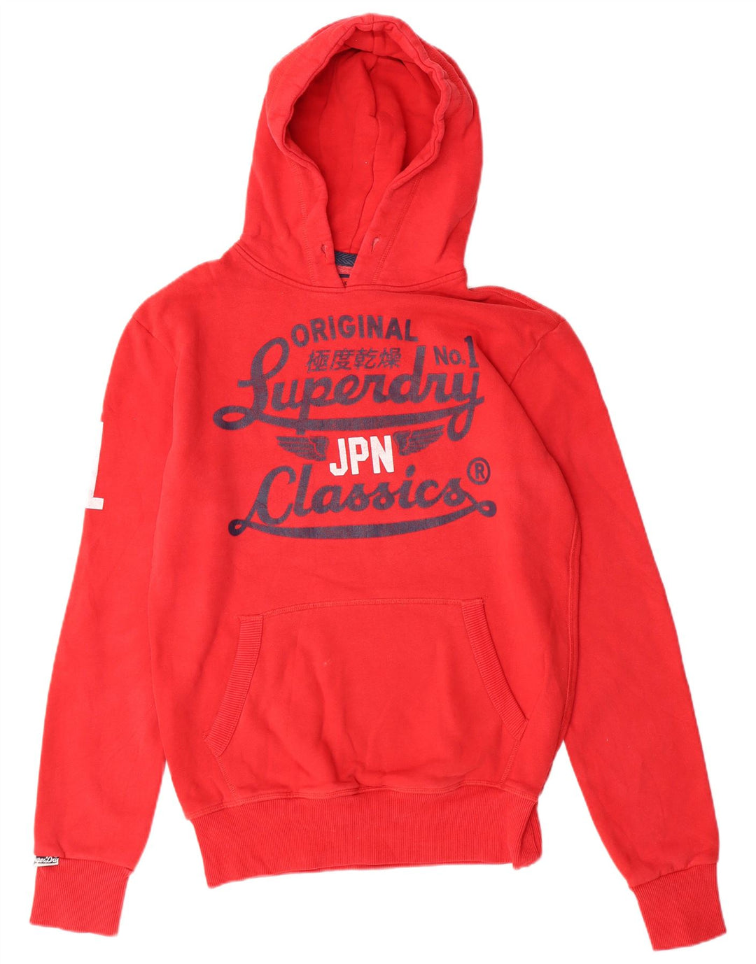 Maglione con cappuccio grafico da uomo Superdry piccolo in cotone rosso