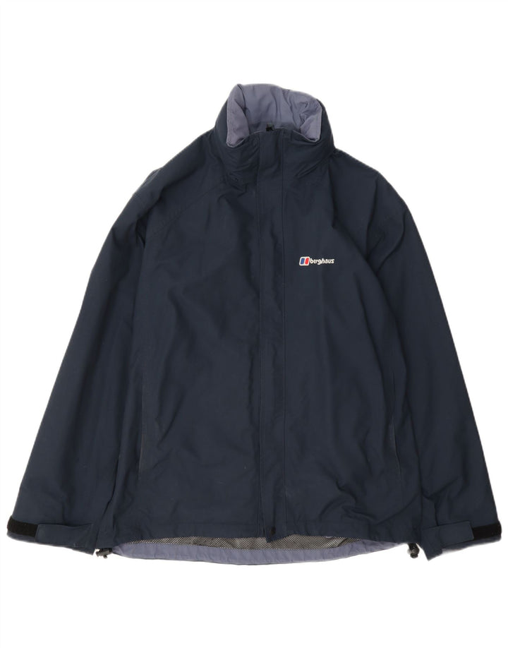 Giacca antipioggia con cappuccio per ragazzi Berghaus 11-12 anni in nylon blu navy