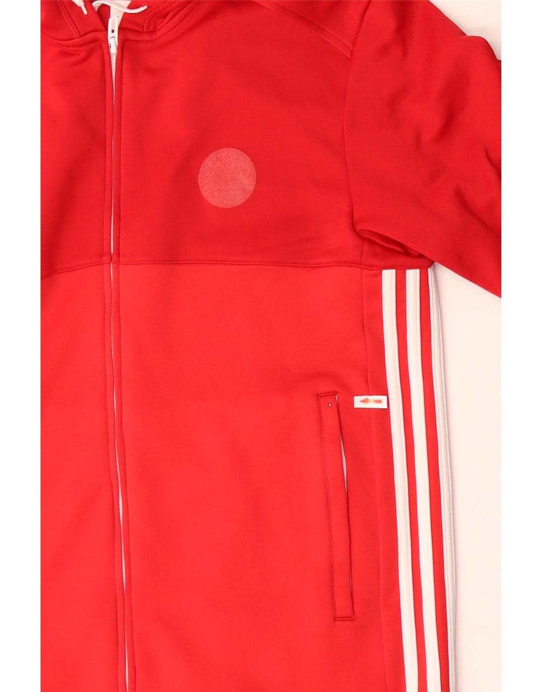Maglione con cappuccio e zip Adidas Climalite da uomo in poliestere rosso medio