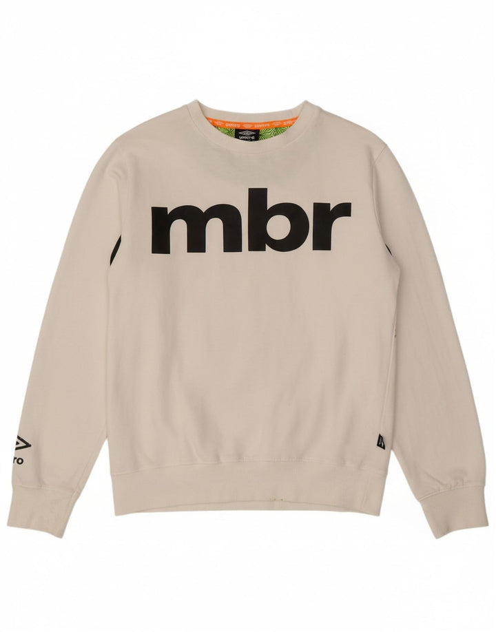 UMBRO Boys Graphic Sweatshirt Jumper 13-14 Years 2XL White Cotton