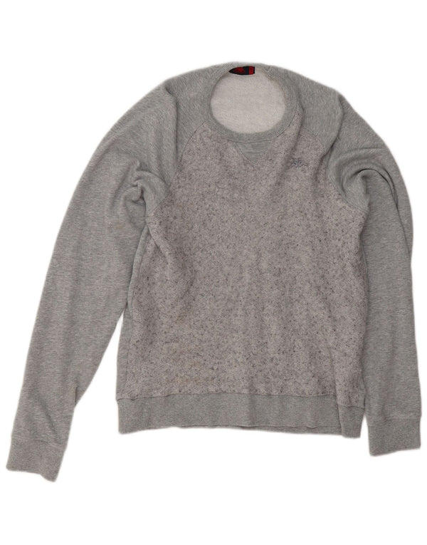 Felpa Kappa Uomo Maglione Large Grigio Cotone Puntinato