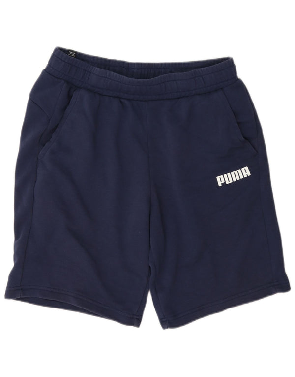 Pantaloncini sportivi grafici da uomo Puma medi in cotone blu navy