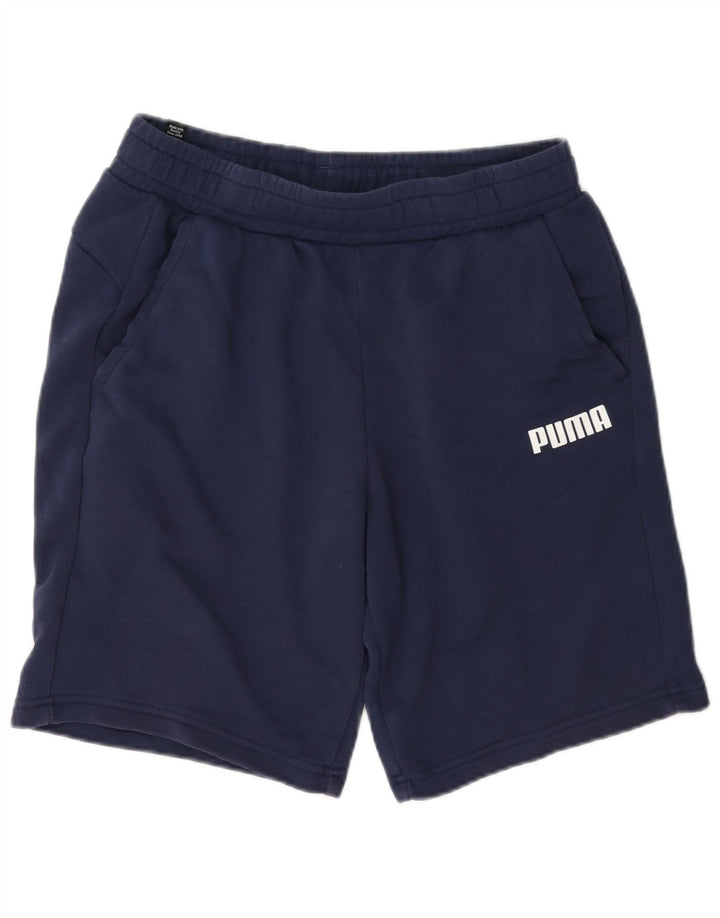 Pantaloncini sportivi grafici da uomo Puma medi in cotone blu navy