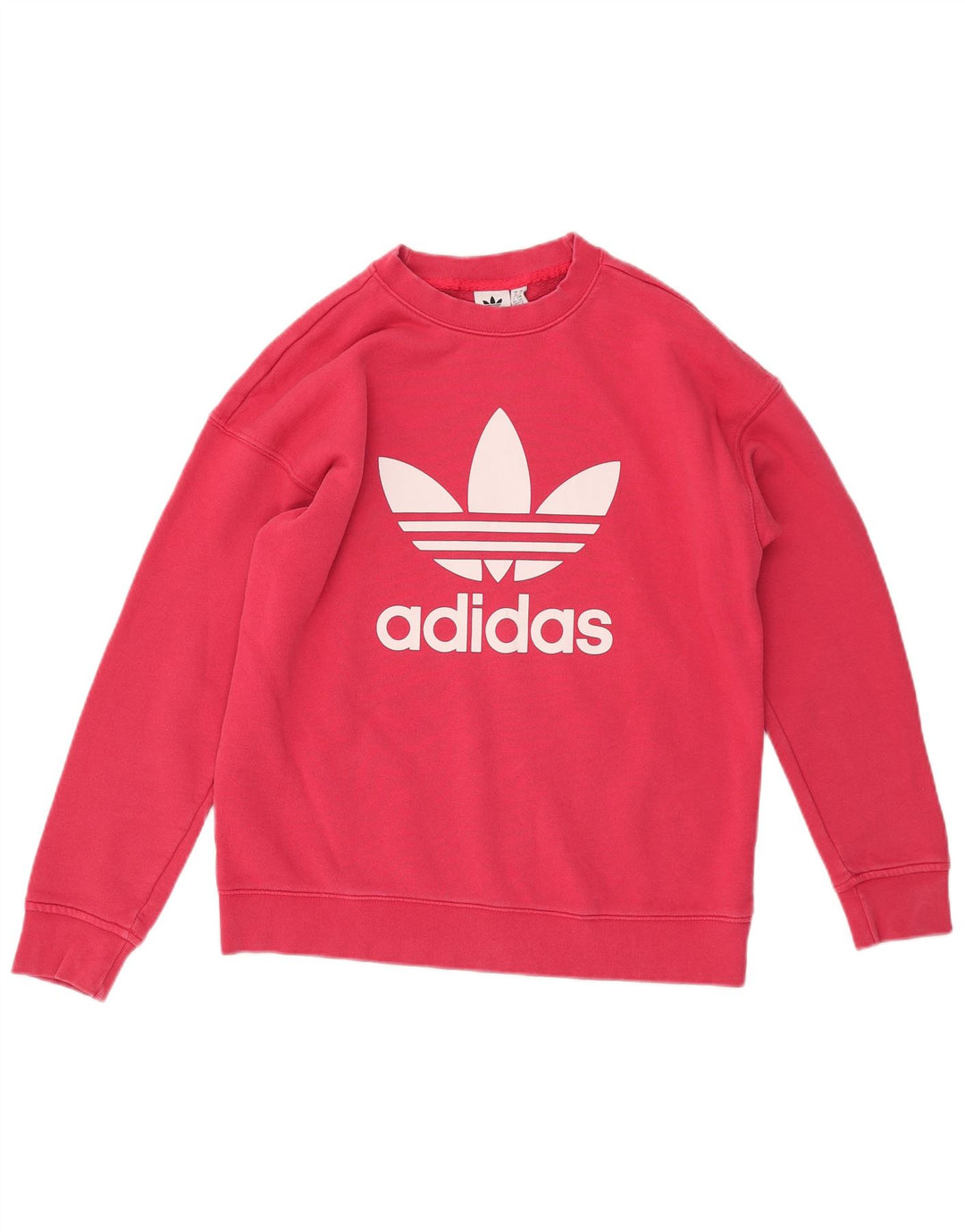 Felpa grafica oversize da donna ADIDAS, maglione UK 10, piccolo cotone rosa