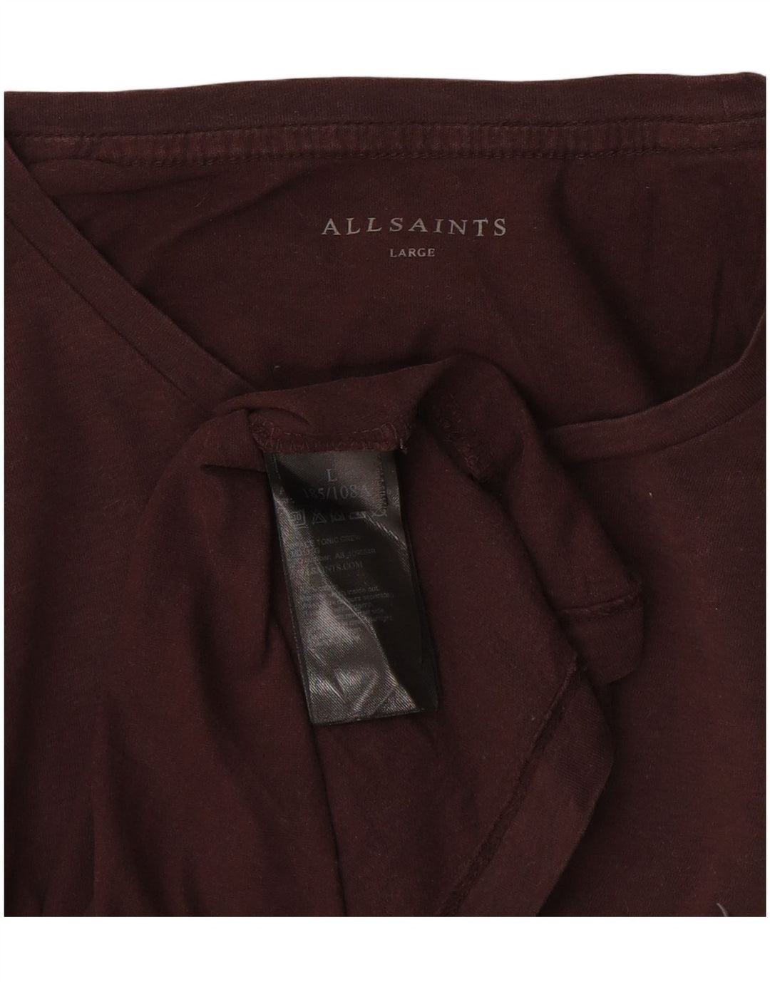 T-shirt da uomo ALL SAINTS Top grande in cotone bordeaux