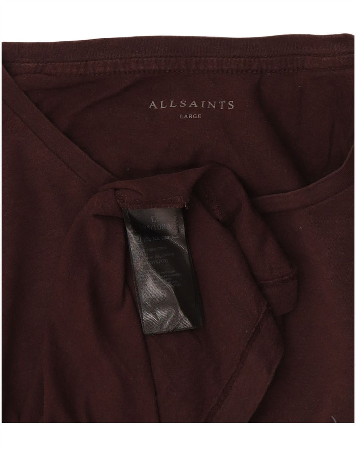 T-shirt da uomo ALL SAINTS Top grande in cotone bordeaux