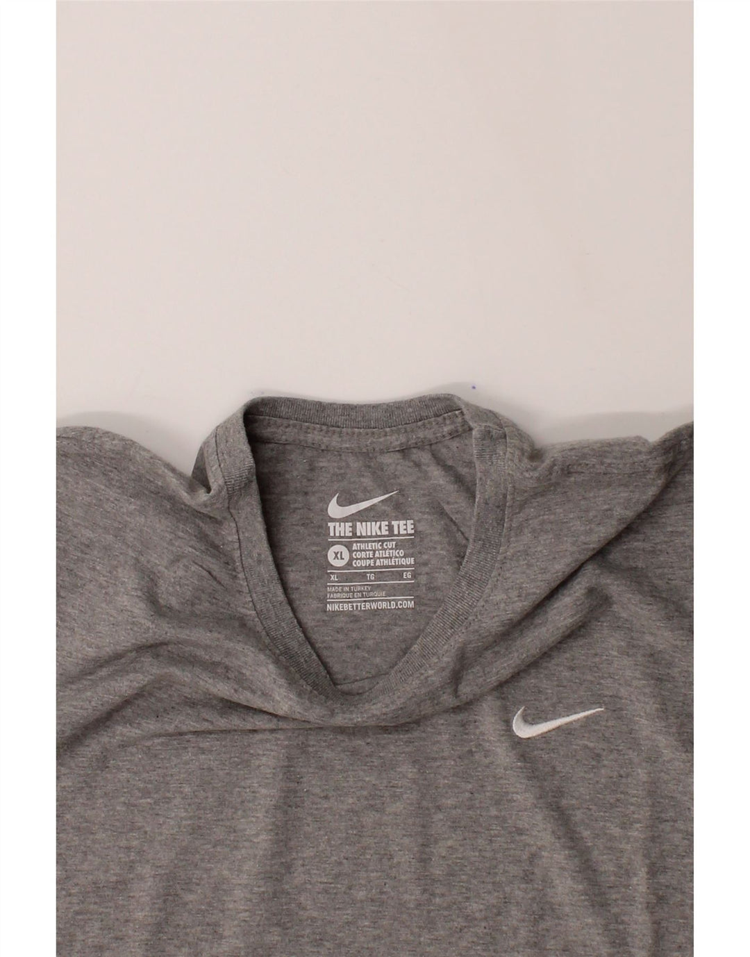 NIKE Mens Athletic Cut T-Shirt Top XL Grey Vintage Nike and Second-Hand Nike from Messina Hembry 