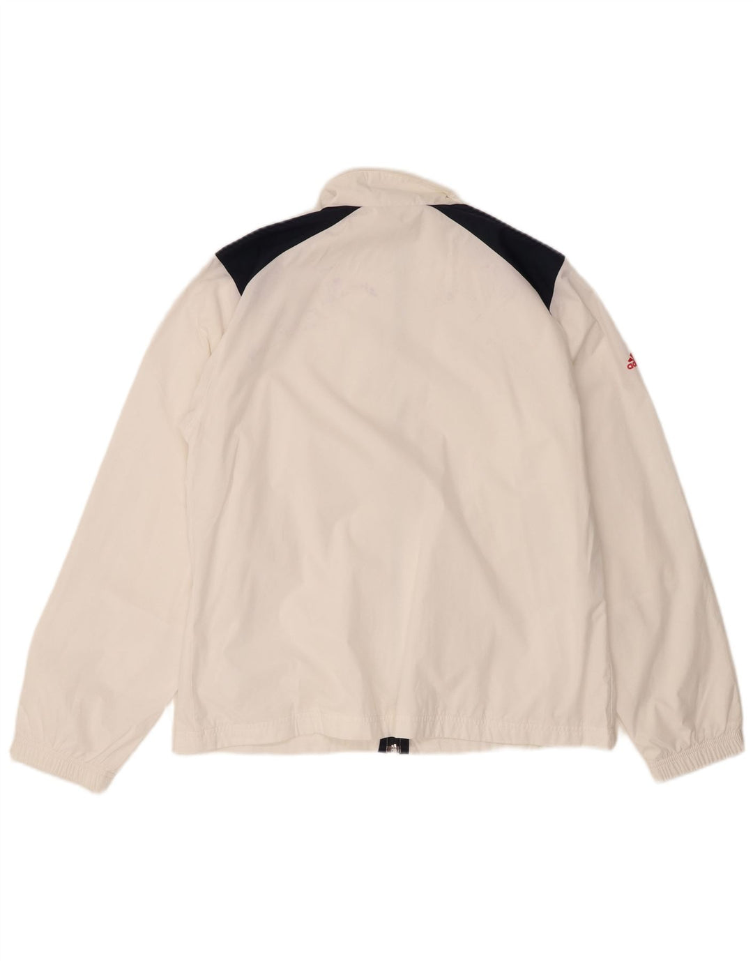 Giacca da tuta da donna Adidas UK 16 Large Bianco Colourblock Poliestere