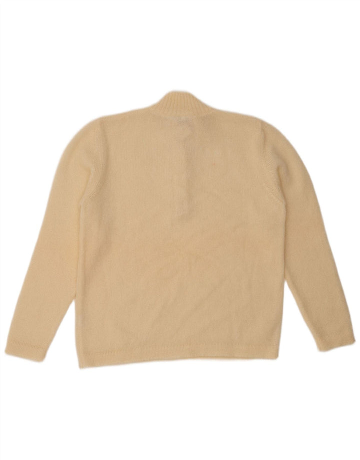 COLOMBO Maglione da donna con collo a bottoni IT 44 Mohair bianco sporco medio