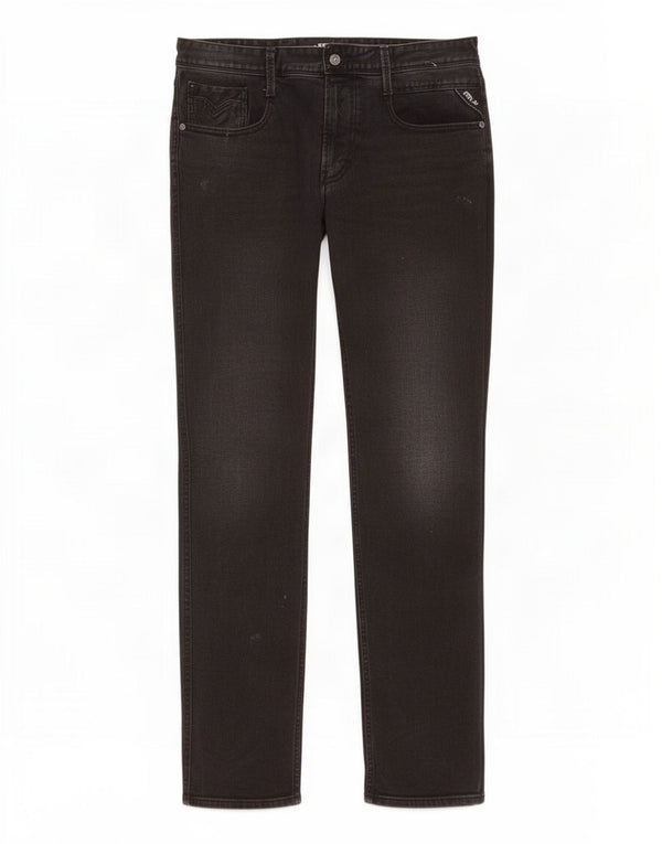 Replay Jeans Anbass Slim da Uomo W34 L32 Cotone Nero