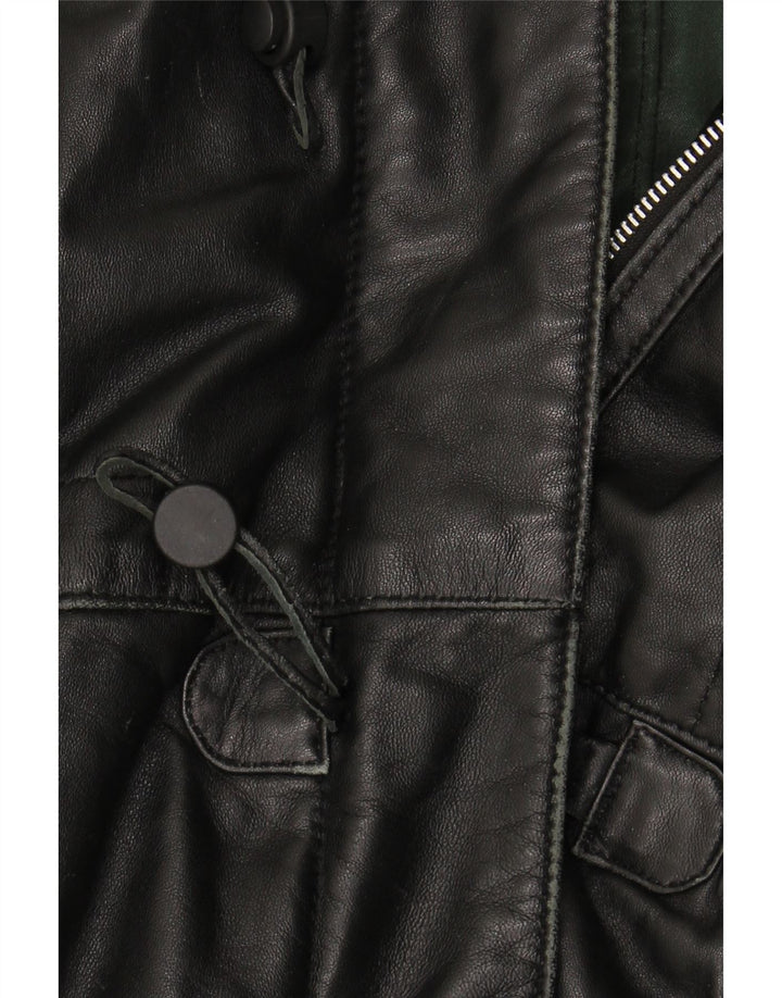 SALVATORE LEPORE Womens Leather Coat UK 16 Large Black Leather Vintage Salvatore Lepore and Second-Hand Salvatore Lepore from Messina Hembry 