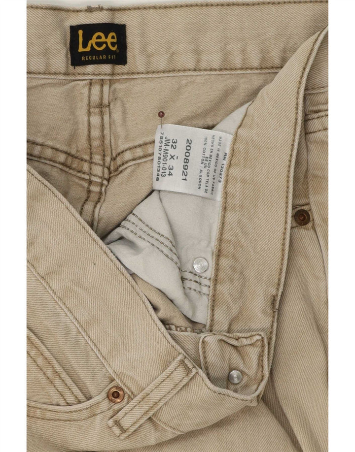Pantaloni casual Lee da uomo vestibilità regolare W32 L34 cotone beige