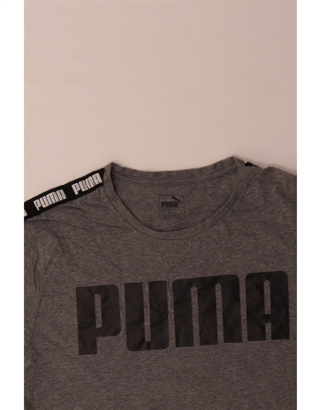 T-shirt grafica da uomo PUMA Top Large in cotone color block grigio