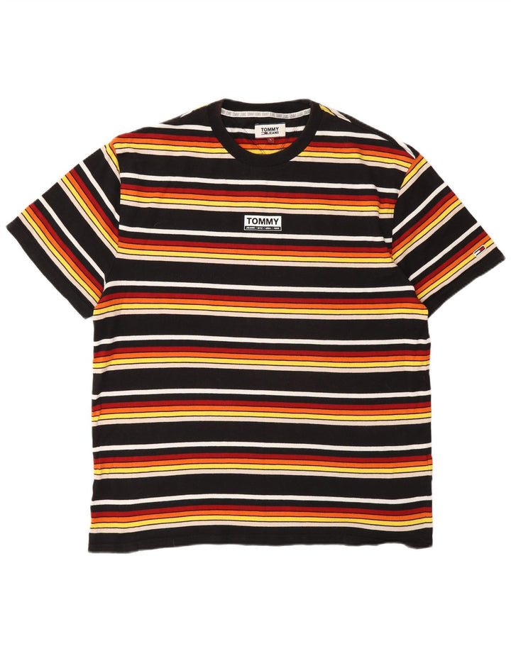 T-shirt da uomo Tommy Hilfiger Top grande in cotone a righe multicolori