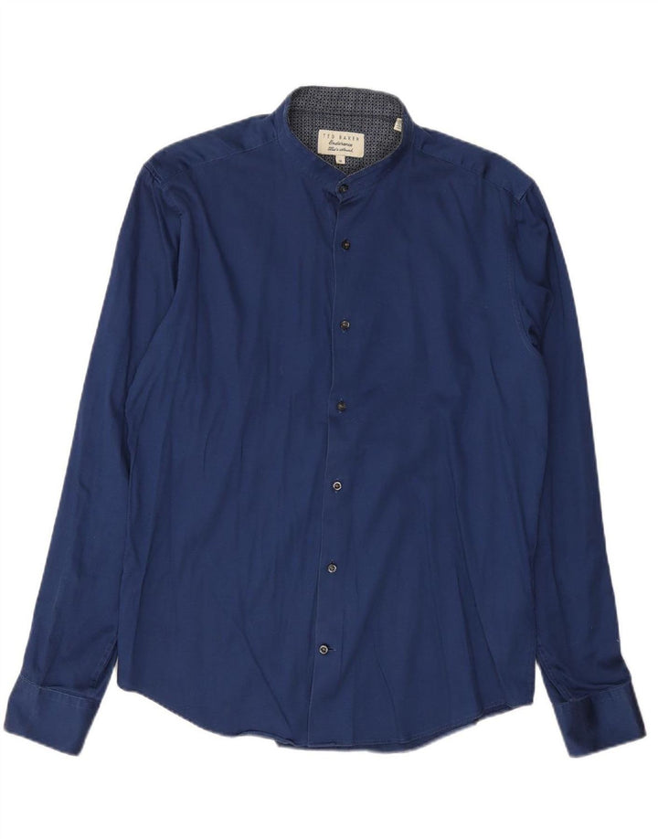 TED BAKER Mens Shirt Size 16 Large Navy Blue Cotton