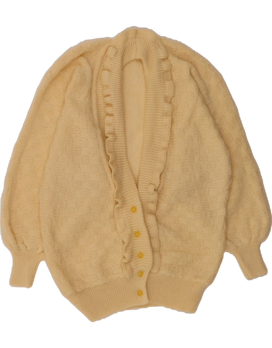 VINTAGE Womens Cardigan Sweater UK 16 Large Beige Vintage Vintage and Second-Hand Vintage from Messina Hembry 