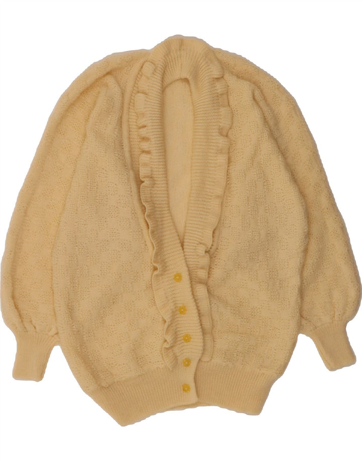 VINTAGE Womens Cardigan Sweater UK 16 Large Beige Vintage Vintage and Second-Hand Vintage from Messina Hembry 