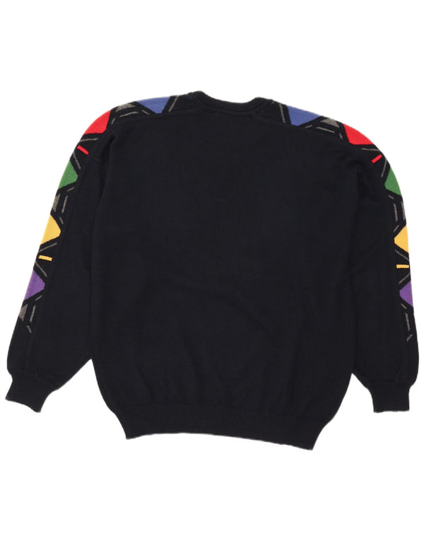 Maglione maglione girocollo da uomo Bueckle IT 48 Medio blu navy geometrico
