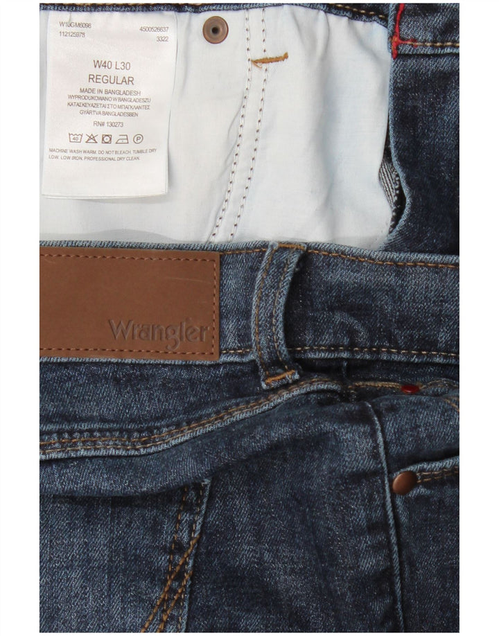 Jeans dritti da uomo Wrangler vestibilità regolare W40 L30 cotone blu
