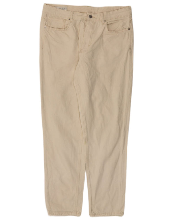 Jeans slim da uomo Zara EU 42 Large W32 L29 cotone bianco sporco