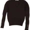 Maglione corto con scollo a V da donna Zara UK 10 piccolo nero