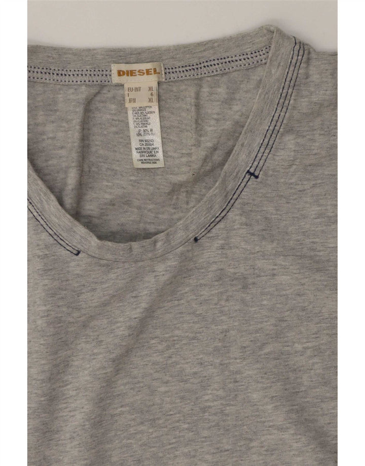 T-shirt da uomo Diesel Top XL in cotone chiazzato grigio