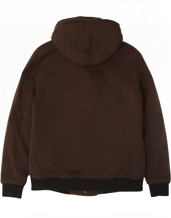 Giubbotto bomber con cappuccio da donna Roxy UK 16 grande cotone color block marrone
