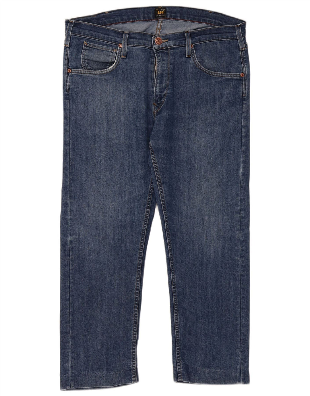 Jeans cropped da donna Lee W36 L26 cotone blu