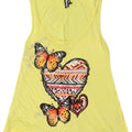 Desigual Womens Graphic Vest Top UK 14 Medium Yellow Viscose Butterfly