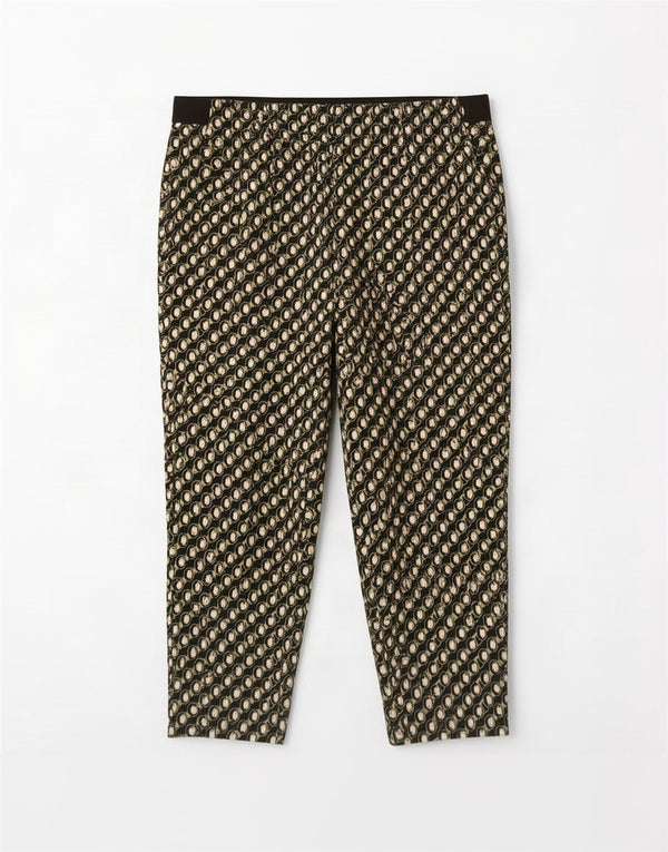Pantaloni casual da donna Marks & Spencer UK 16 Large W36 L25 Nero geometrico