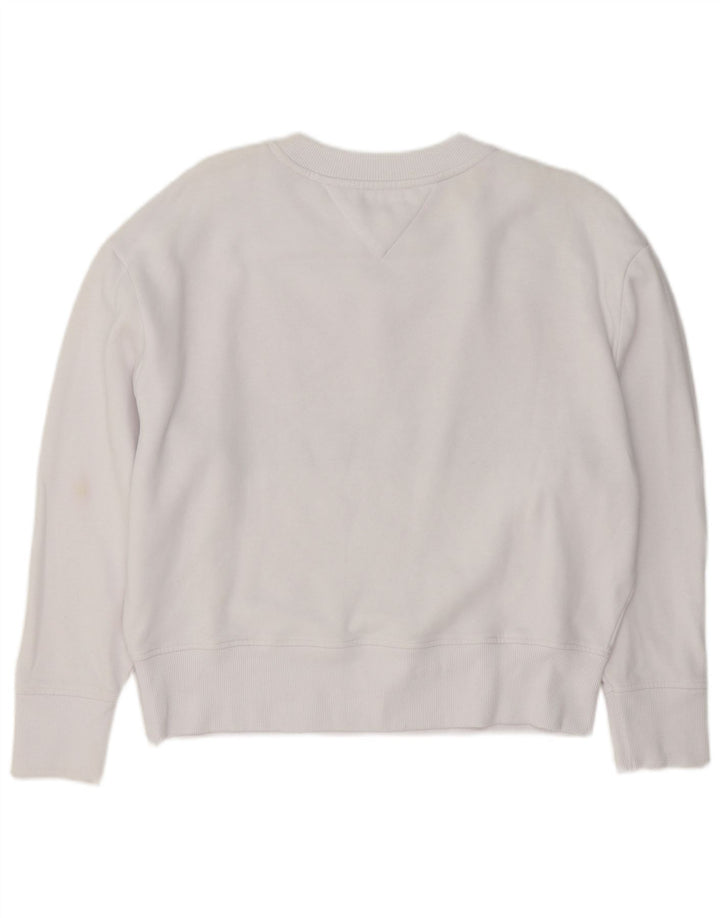 Felpa grafica da donna Tommy Hilfiger Jumper UK 14 Medium White
