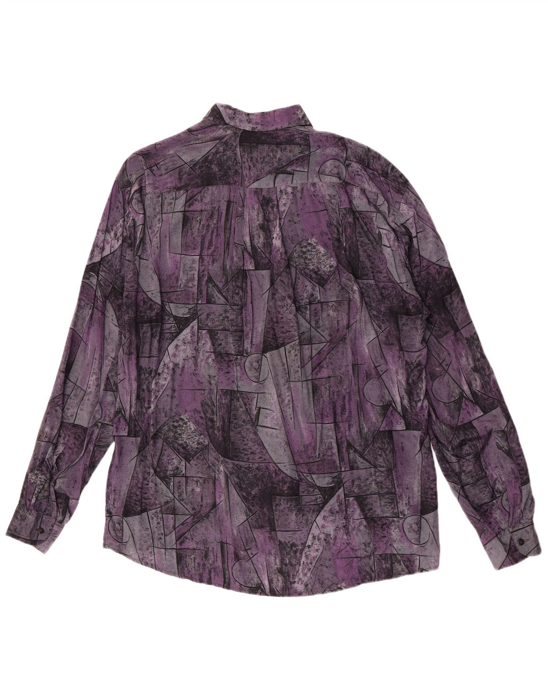 Camicia da uomo Walter Wolf taglia 43 grande viscosa geometrica viola