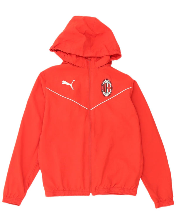 Giacca da ginnastica con cappuccio Puma da ragazzo AC Milan 13-14 anni in poliestere rosso