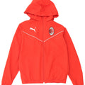 Giacca da ginnastica con cappuccio Puma da ragazzo AC Milan 13-14 anni in poliestere rosso